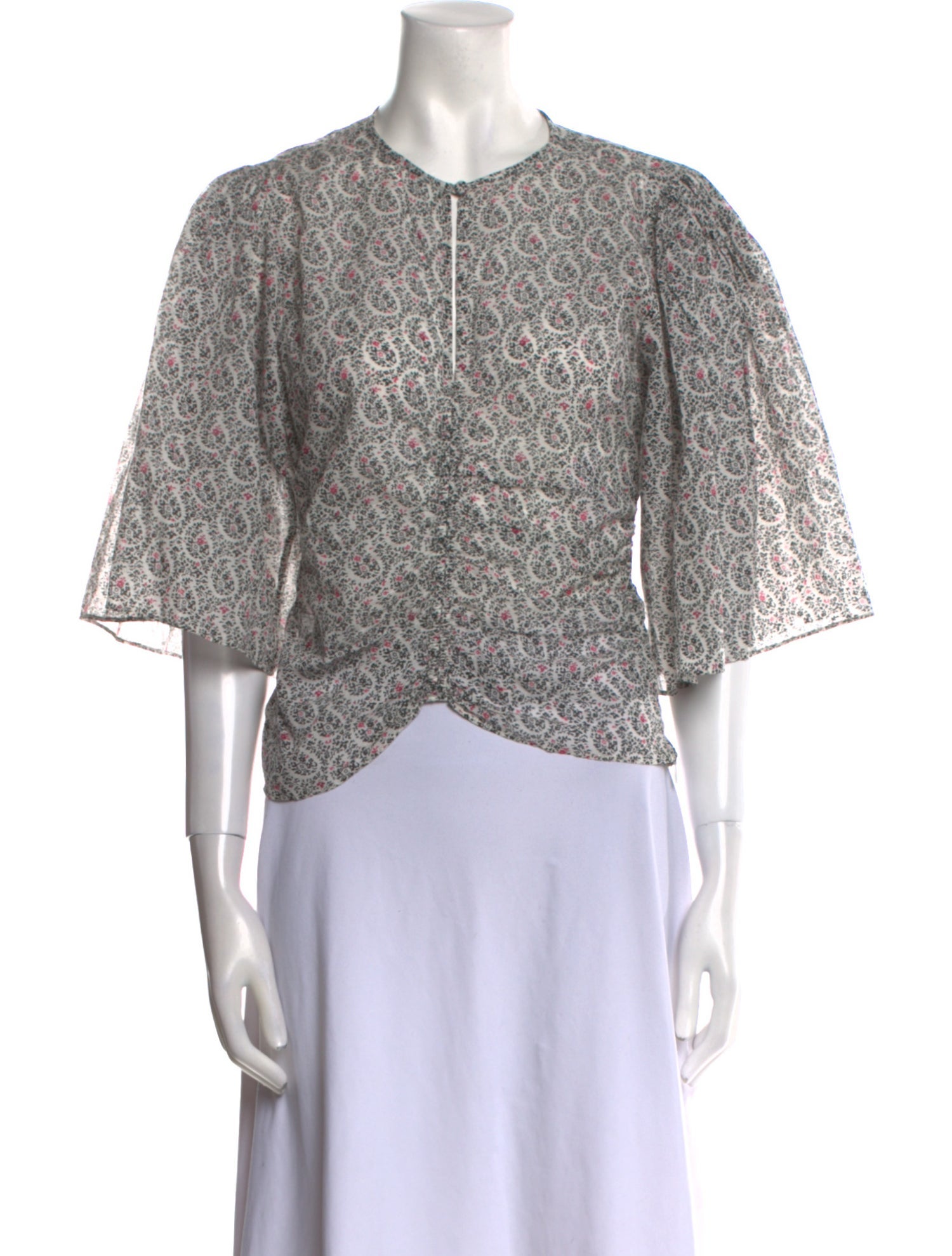 Étoile Isabel Marant Paisley Print Crew Neck Crop Top
