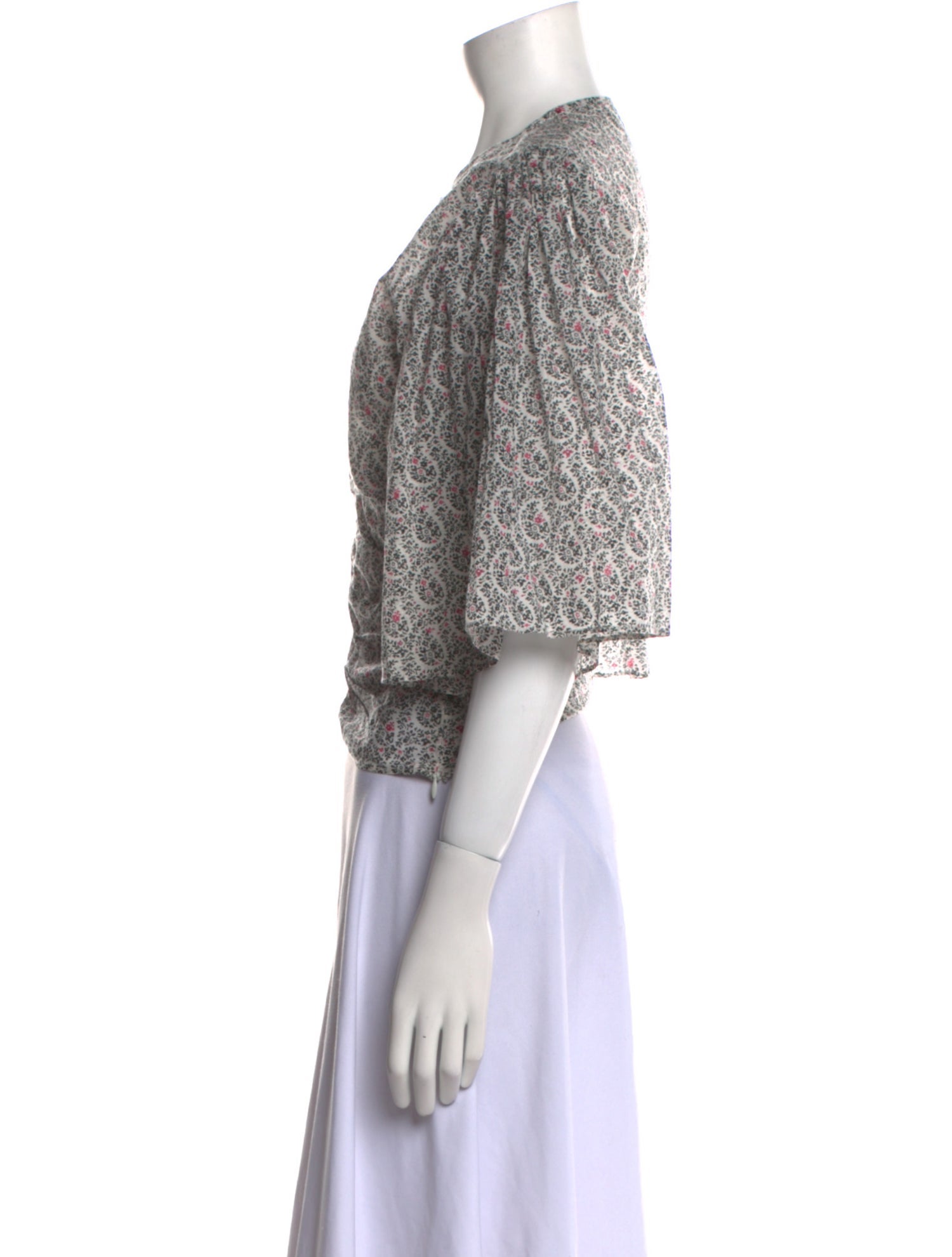 Étoile Isabel Marant Paisley Print Crew Neck Crop Top