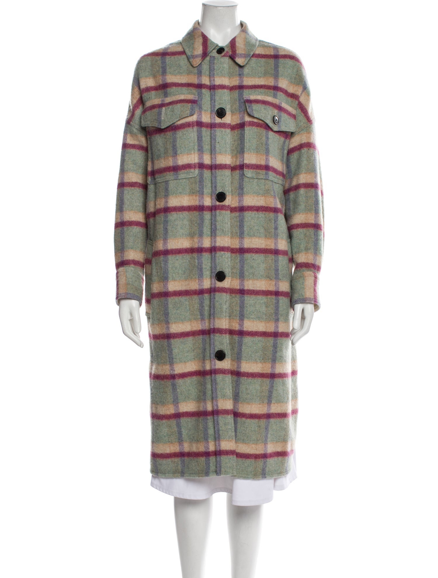 Étoile Isabel Marant Wool Plaid Print Coat w/ Tags