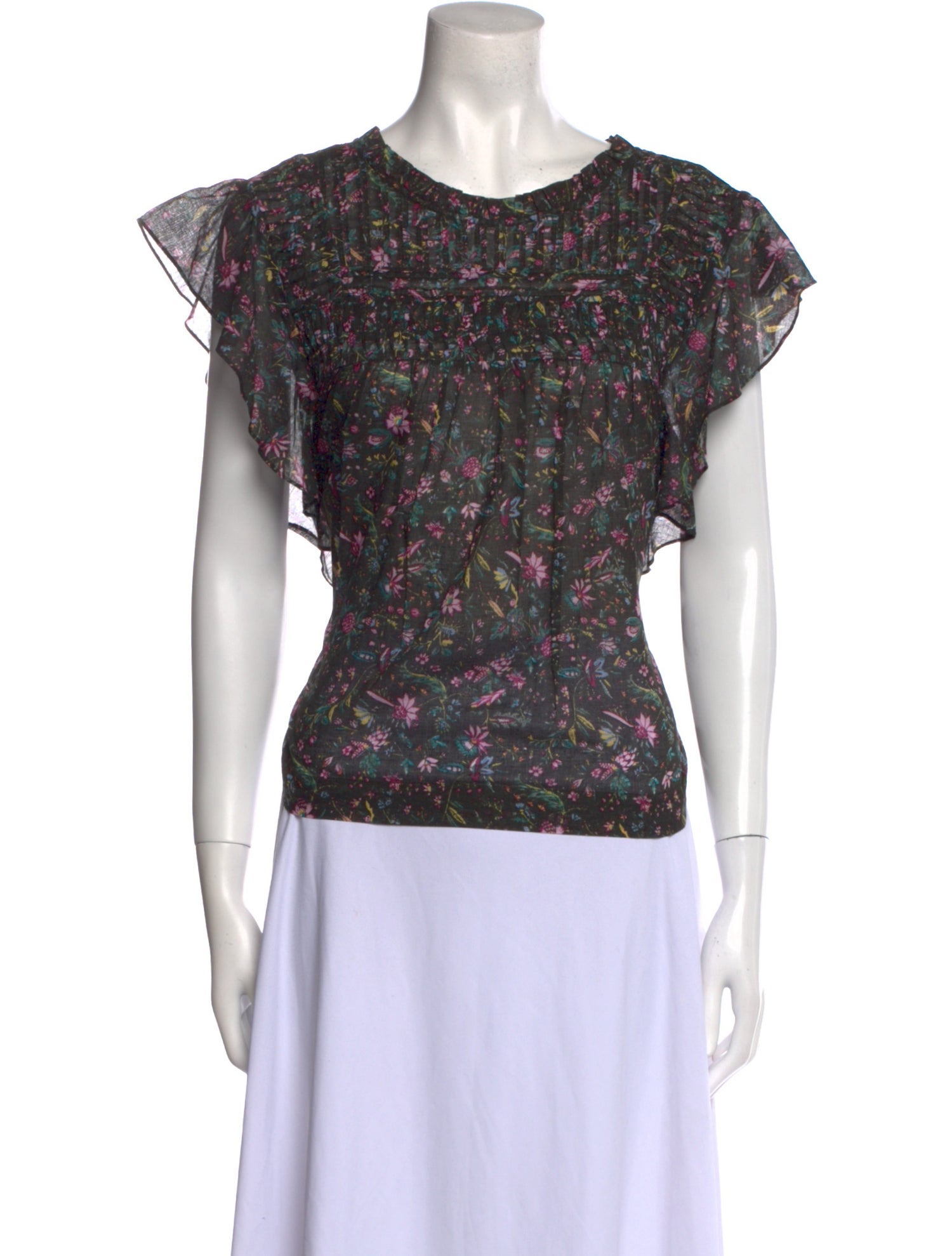 Étoile Isabel Marant Printed Bateau Neckline Top