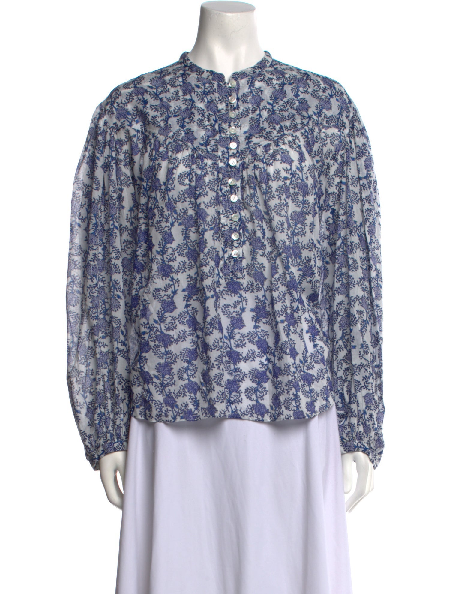Étoile Isabel Marant Floral Print Mock Neck Blouse