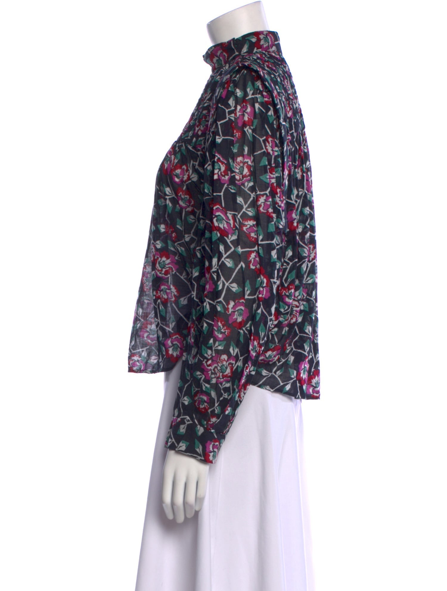 Étoile Isabel Marant Floral Print Mock Neck Blouse