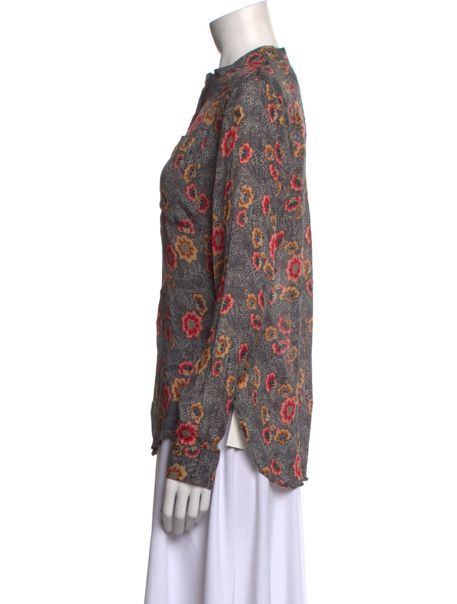 Étoile Isabel Marant Floral Print Mock Neck Blouse