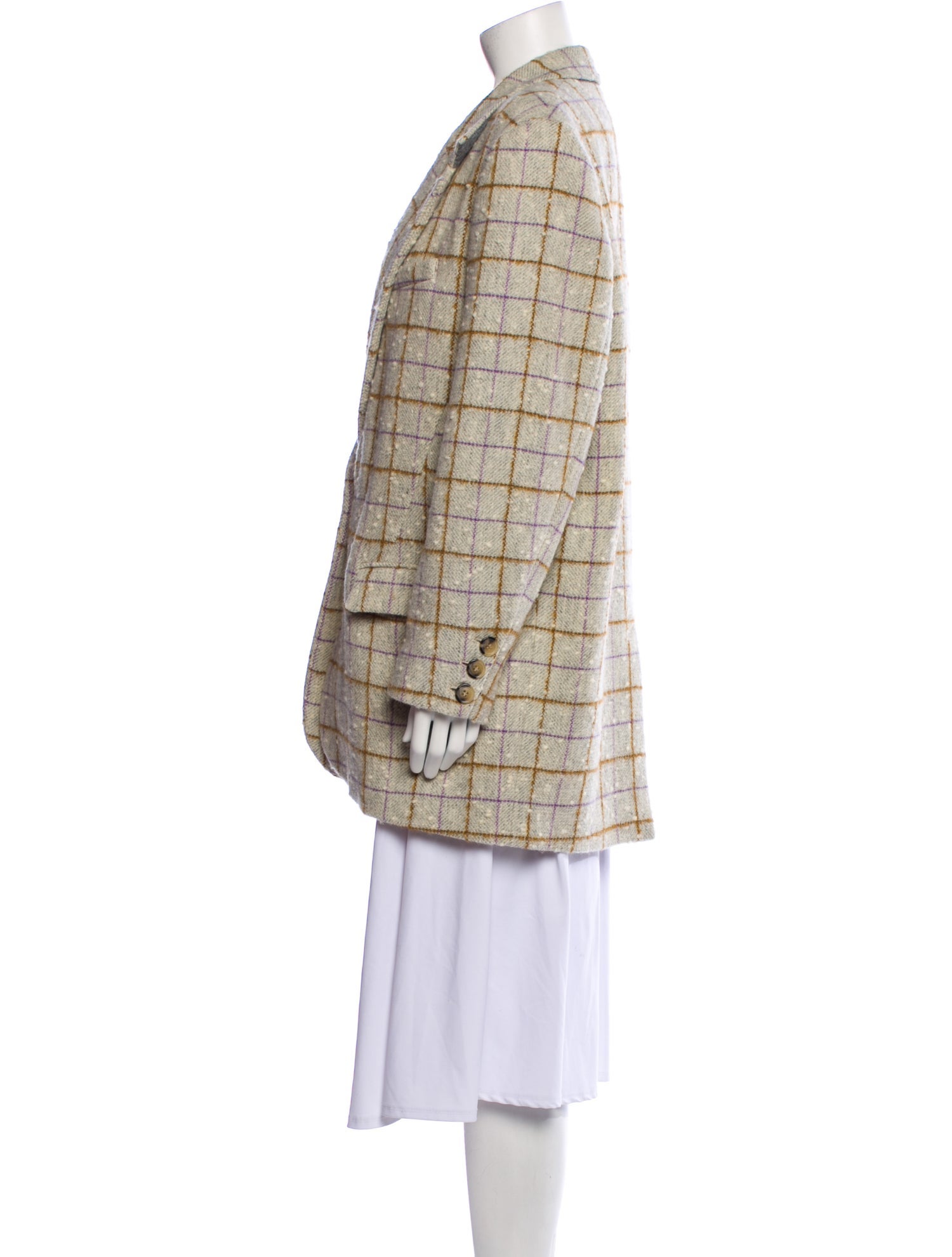 Étoile Isabel Marant Virgin Wool Plaid Print Coat