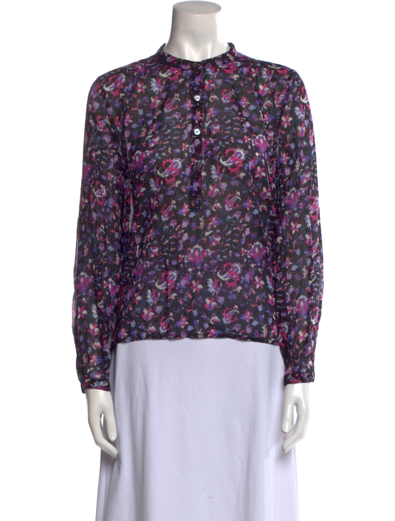 Étoile Isabel Marant Floral Print Mock Neck Blouse