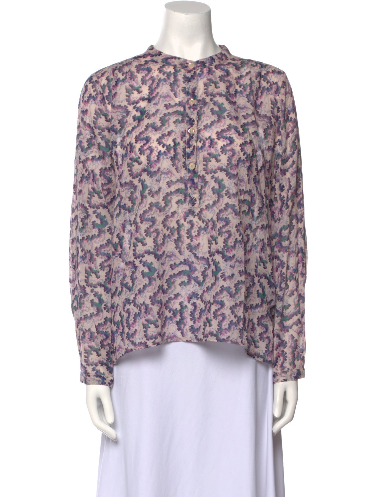 Étoile Isabel Marant Floral Print Mock Neck Blouse