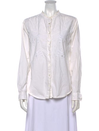 Étoile Isabel Marant Mock Neck Long Sleeve Button-Up Top