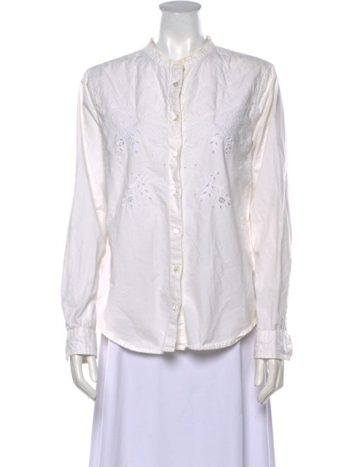 Étoile Isabel Marant Mock Neck Long Sleeve Button-Up Top