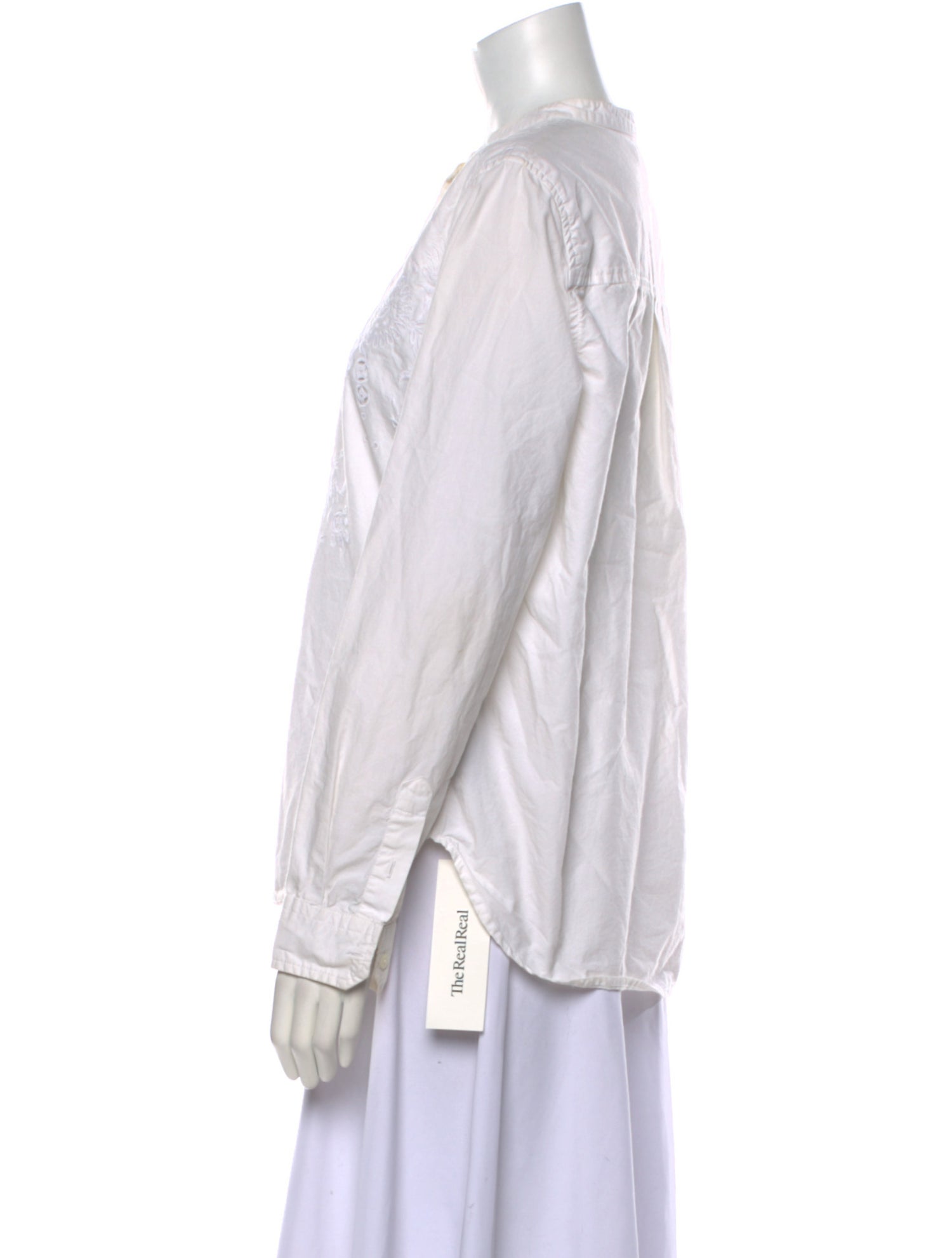 Étoile Isabel Marant Mock Neck Long Sleeve Button-Up Top