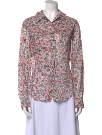 Étoile Isabel Marant Floral Print Long Sleeve Button-Up Top