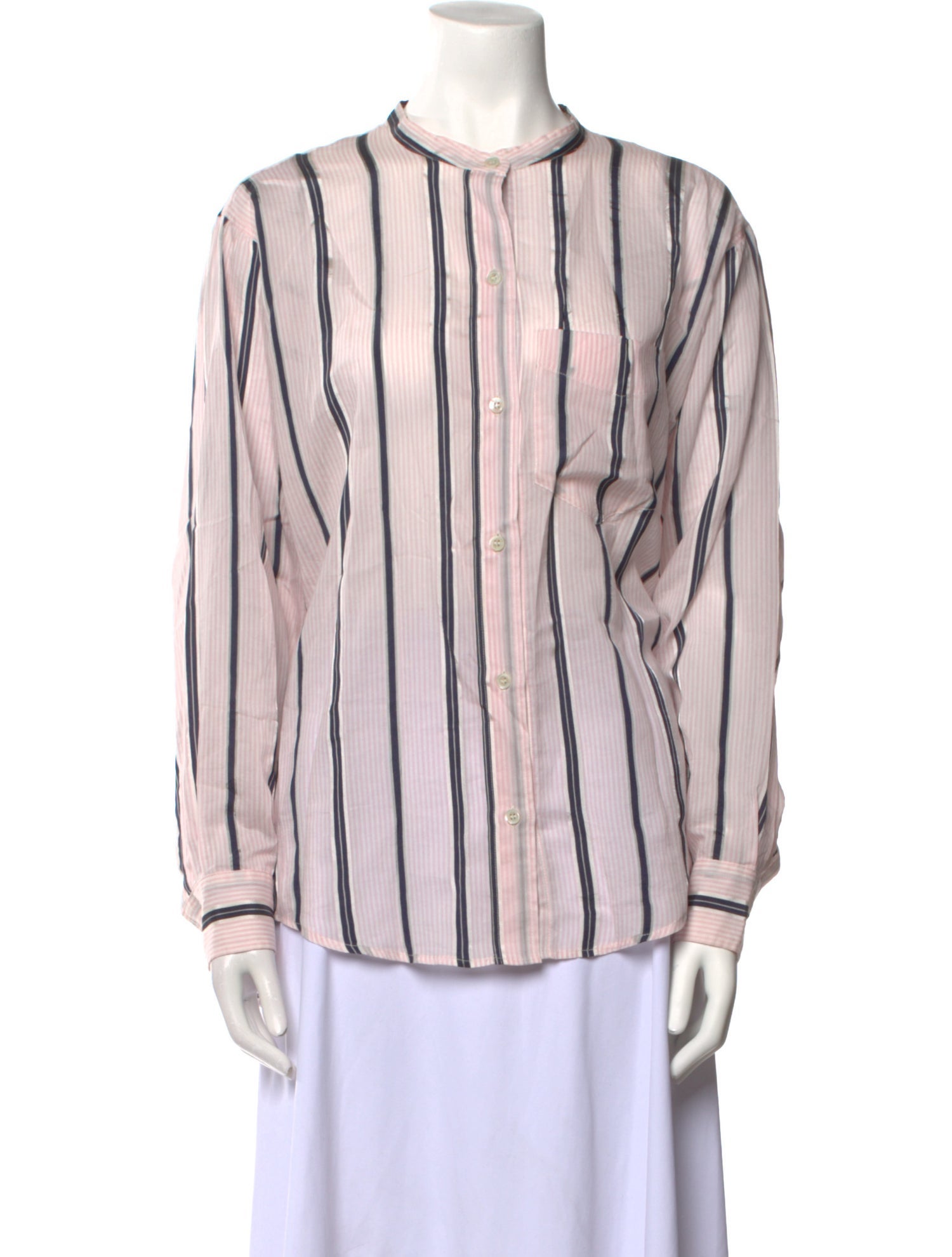 Étoile Isabel Marant Striped Crew Neck Button-Up Top