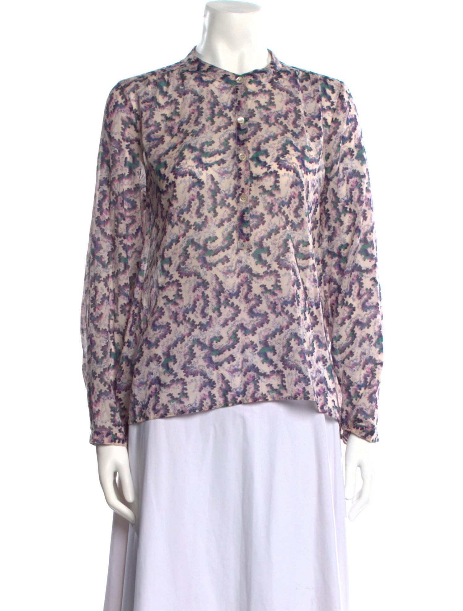 Étoile Isabel Marant Printed Mock Neck Blouse