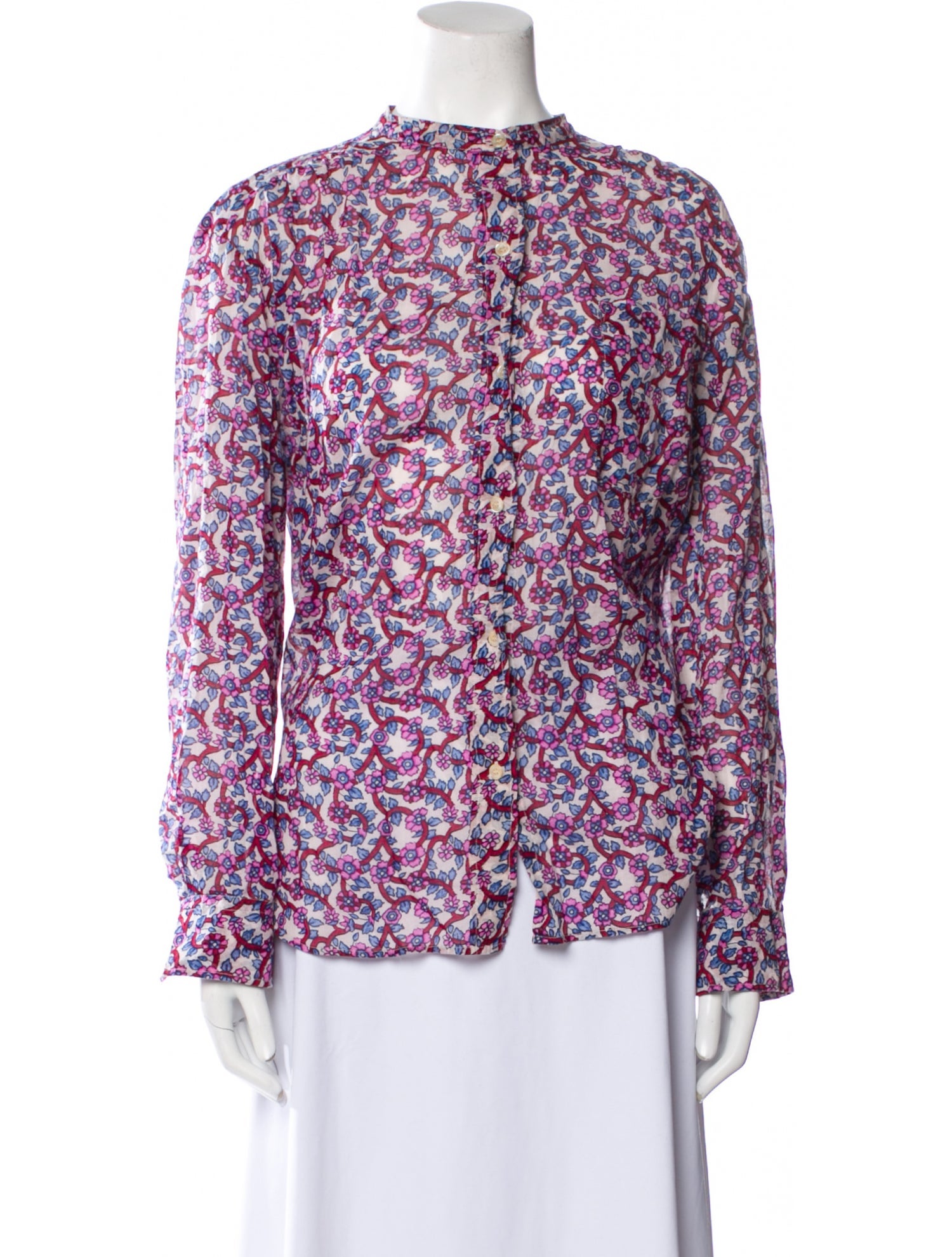 Étoile Isabel Marant Floral Print Mock Neck Blouse