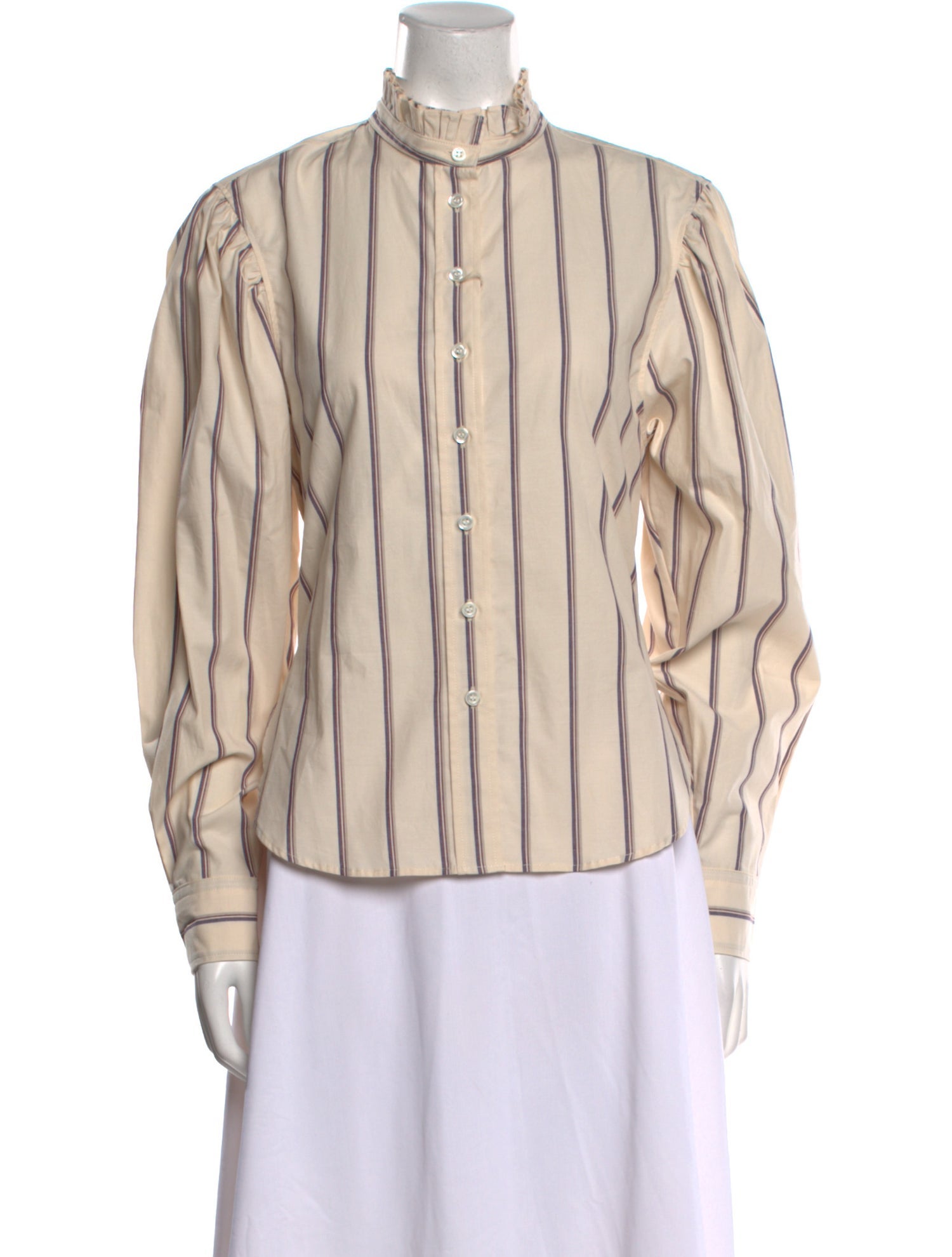 Étoile Isabel Marant Striped Mock Neck Button-Up Top w/ Tags