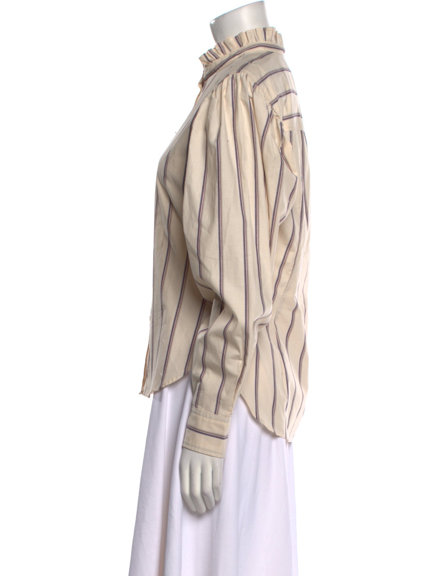 Étoile Isabel Marant Striped Mock Neck Button-Up Top w/ Tags