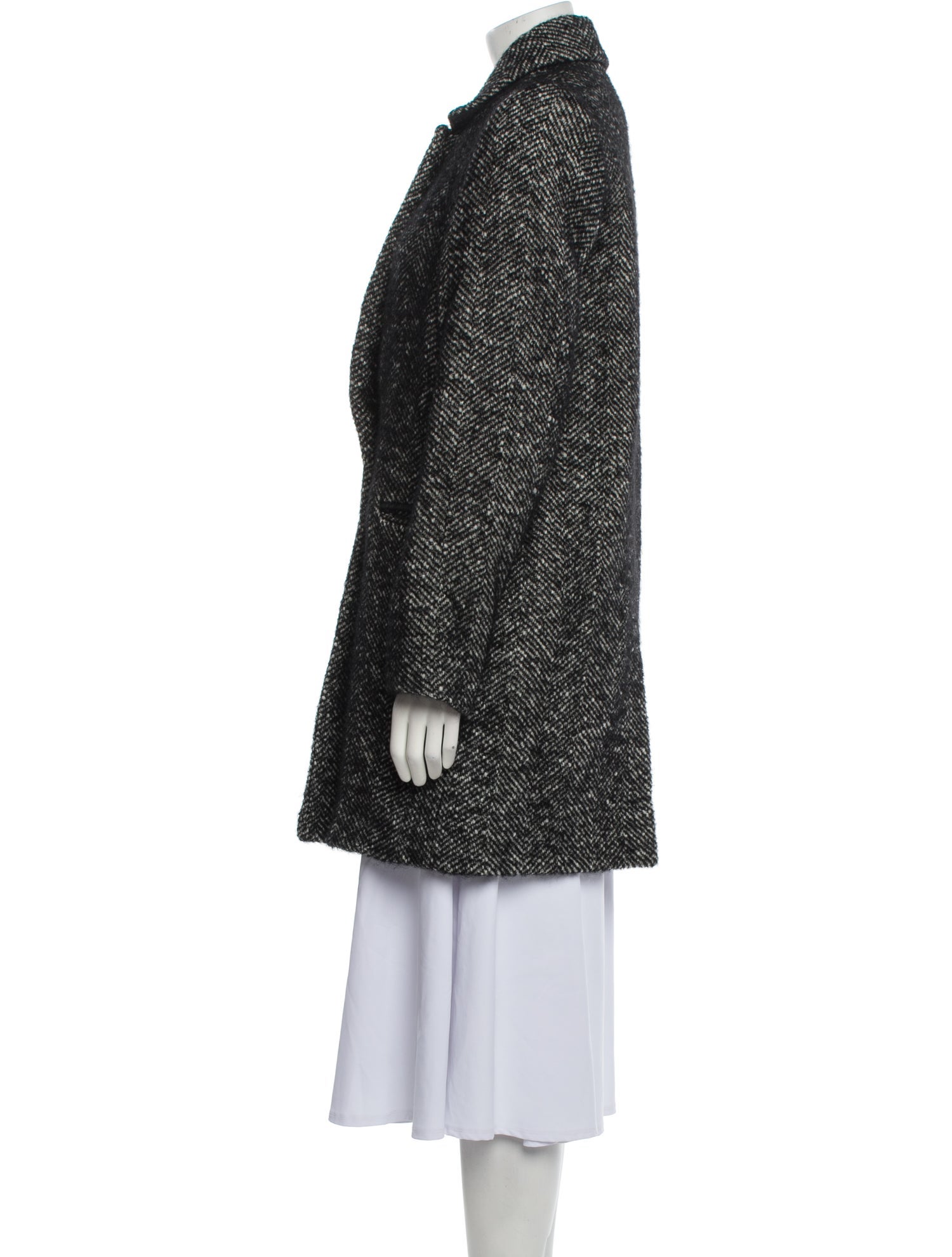 Étoile Isabel Marant Tweed Pattern Faux Fur Coat