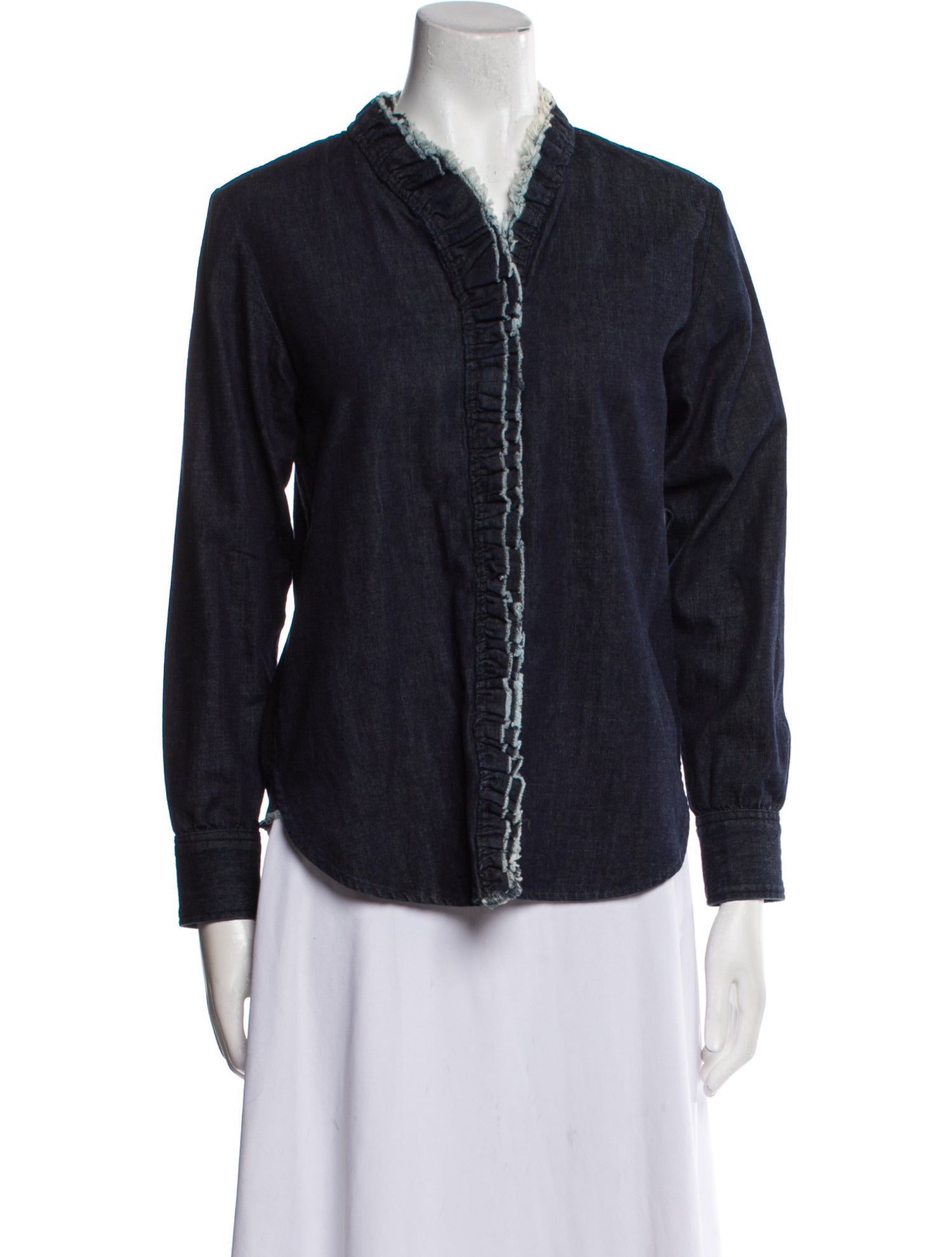 Étoile Isabel Marant V-Neck Long Sleeve Button-Up Top