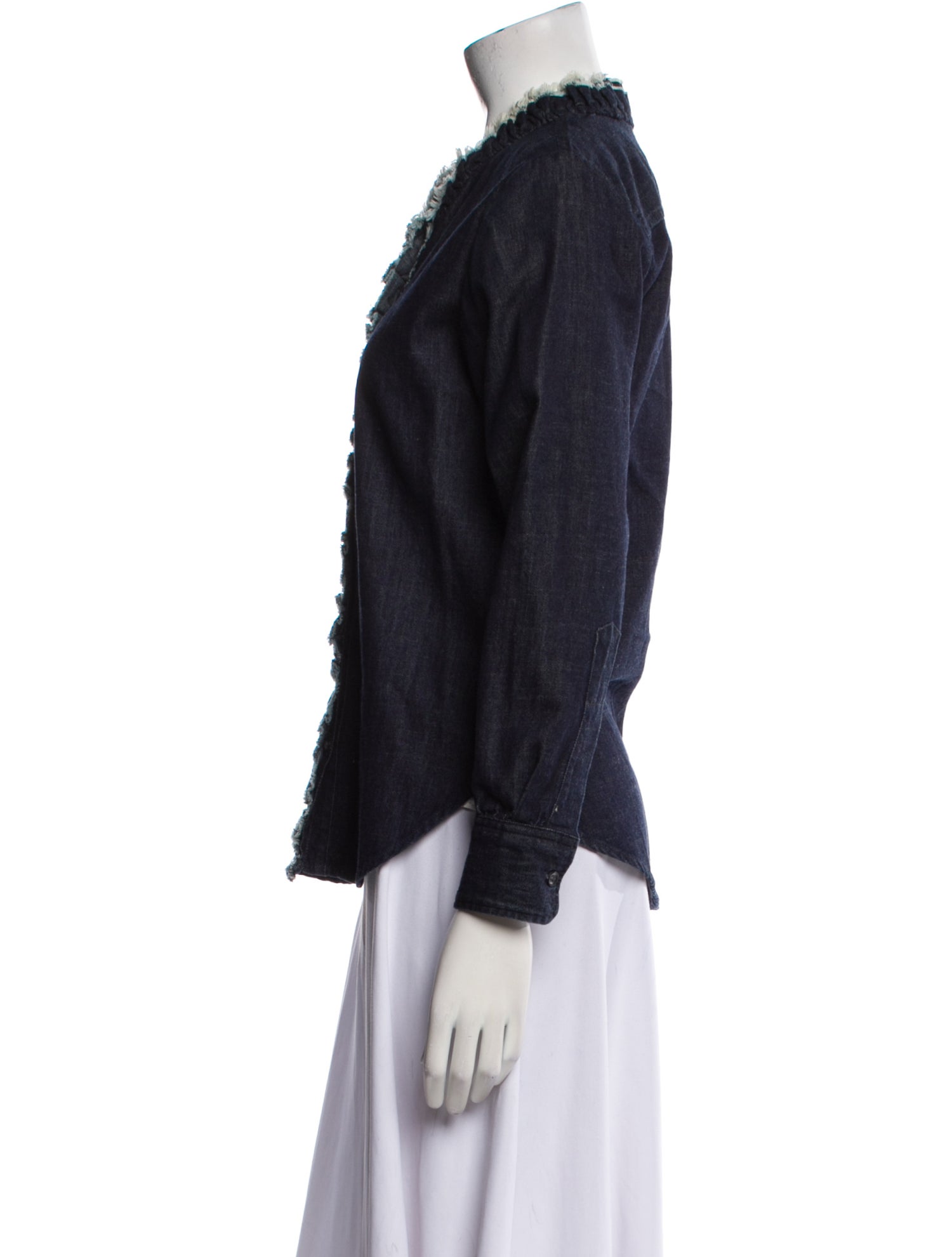 Étoile Isabel Marant V-Neck Long Sleeve Button-Up Top