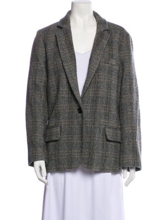 Étoile Isabel Marant Virgin Wool Plaid Print Blazer