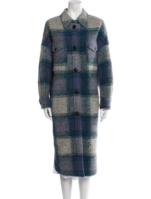 Étoile Isabel Marant Wool Plaid Print Peacoat