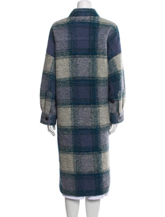 Étoile Isabel Marant Wool Plaid Print Peacoat