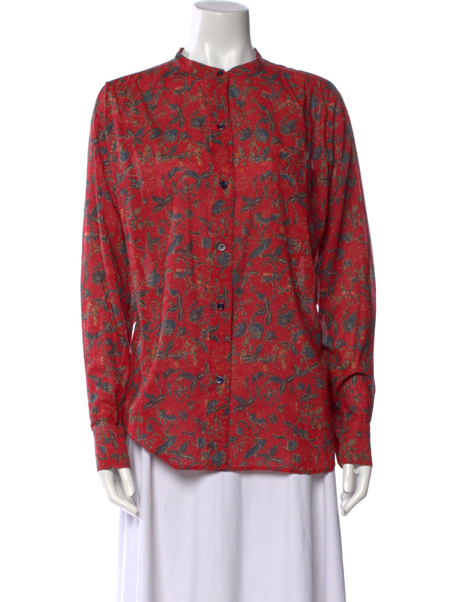 Étoile Isabel Marant Floral Print Mock Neck Blouse