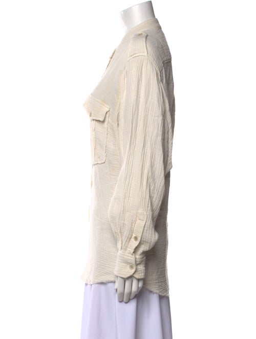 Étoile Isabel Marant Mock Neck Long Sleeve Button-Up Top