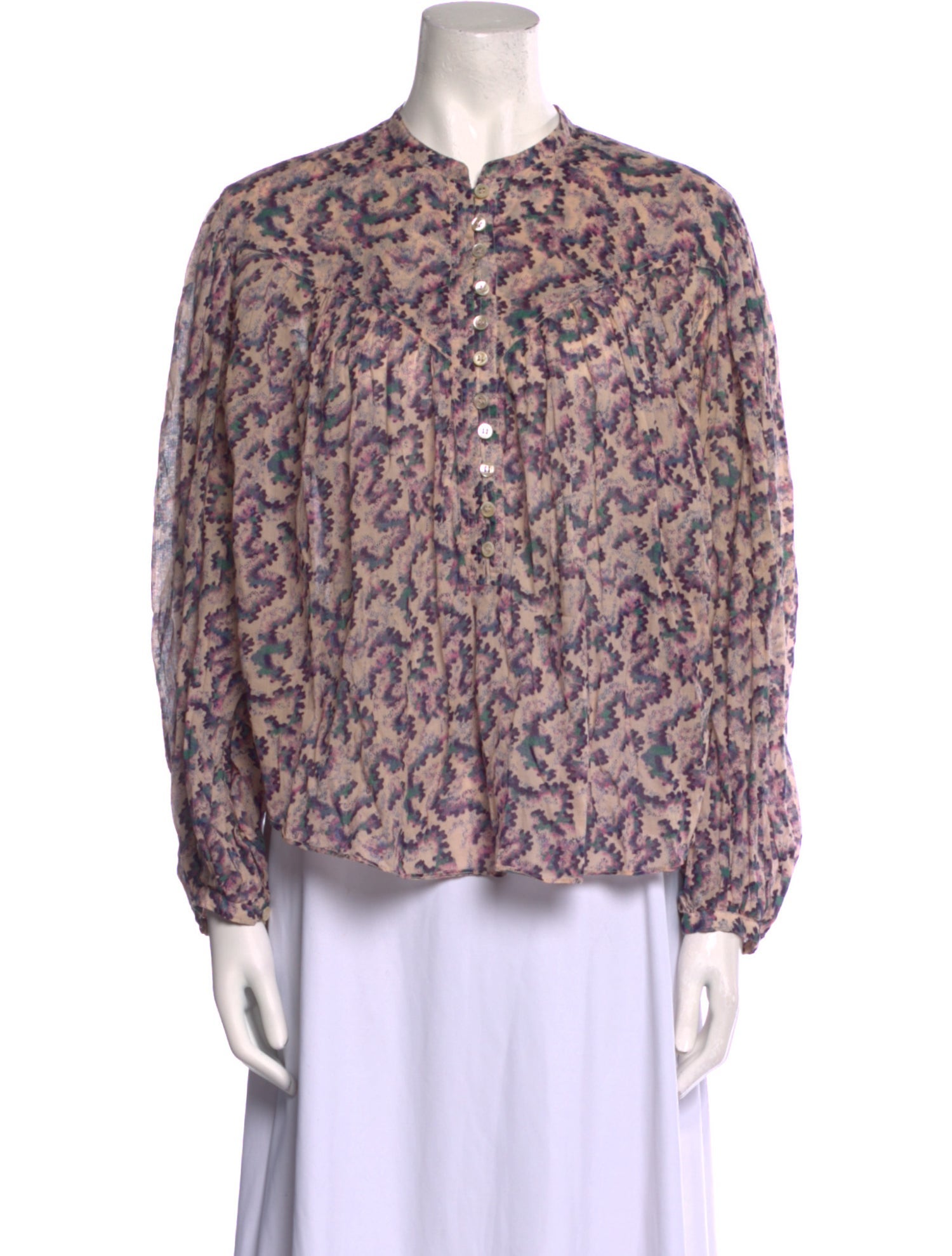 Étoile Isabel Marant Printed Mock Neck Blouse