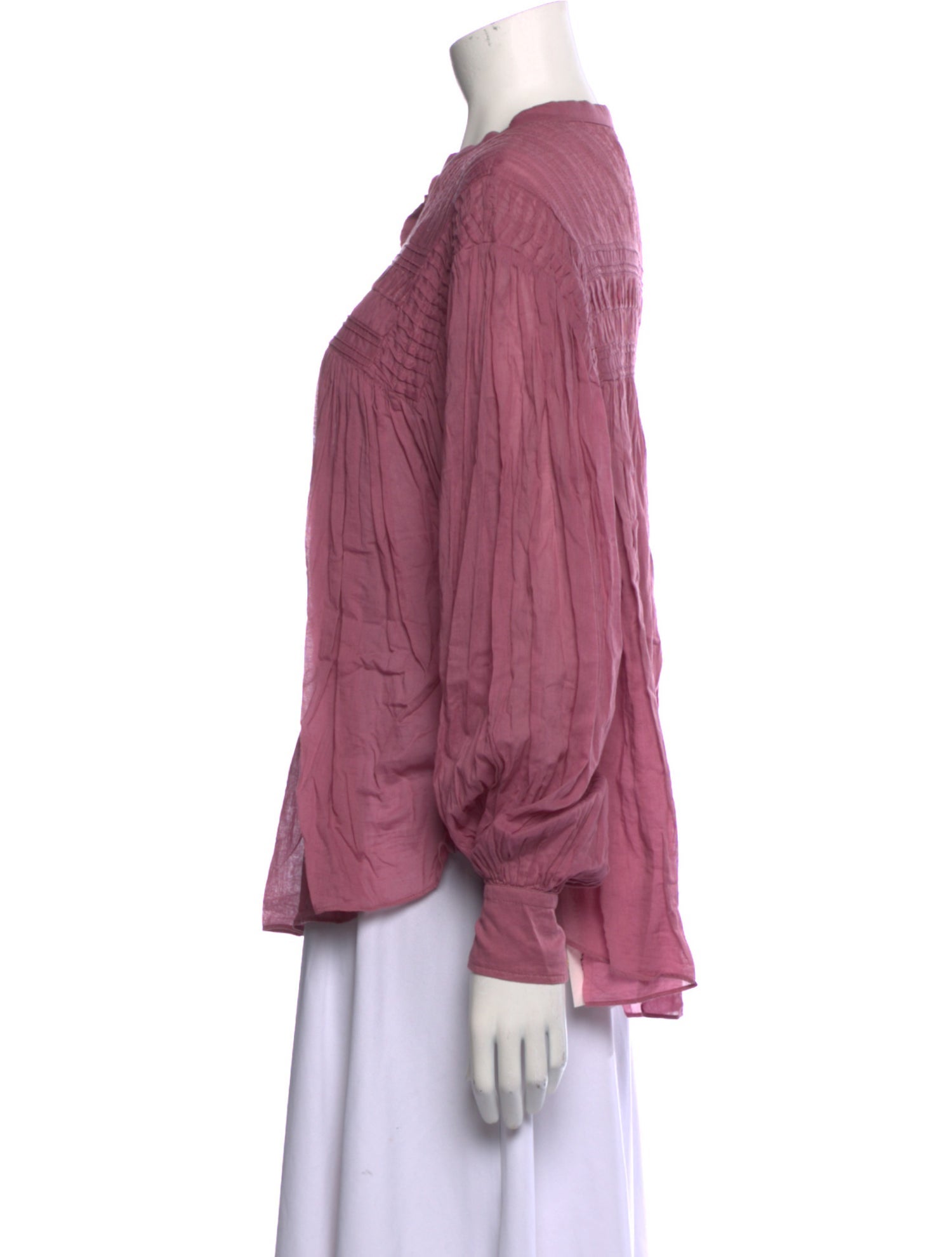 Étoile Isabel Marant Mock Neck Long Sleeve Button-Up Top