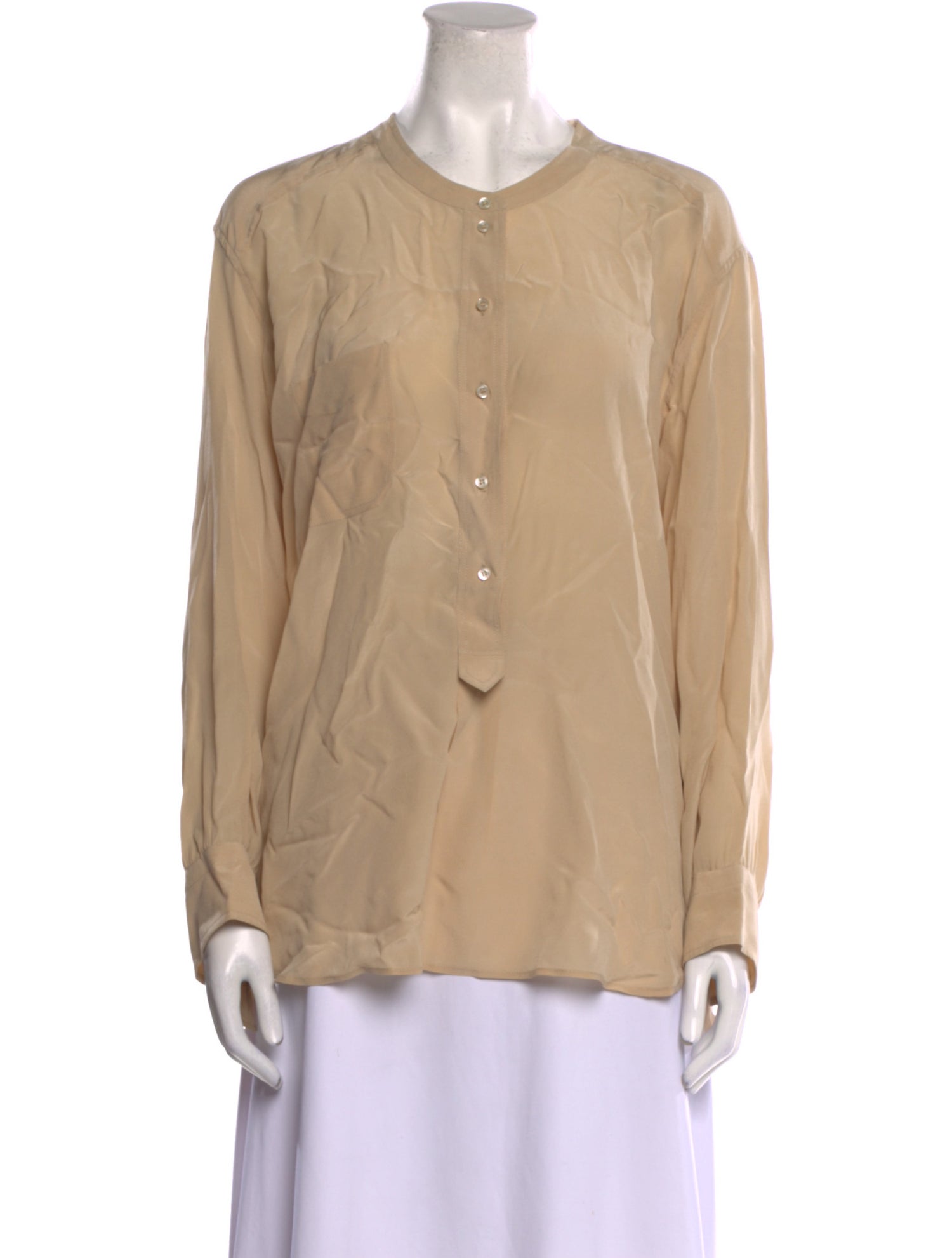 Étoile Isabel Marant Silk Crew Neck Button-Up Top