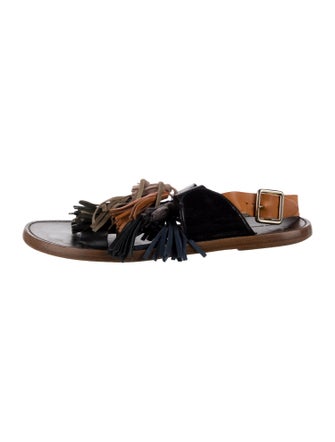 Étoile Isabel Marant Leather Tassel Accents Slides