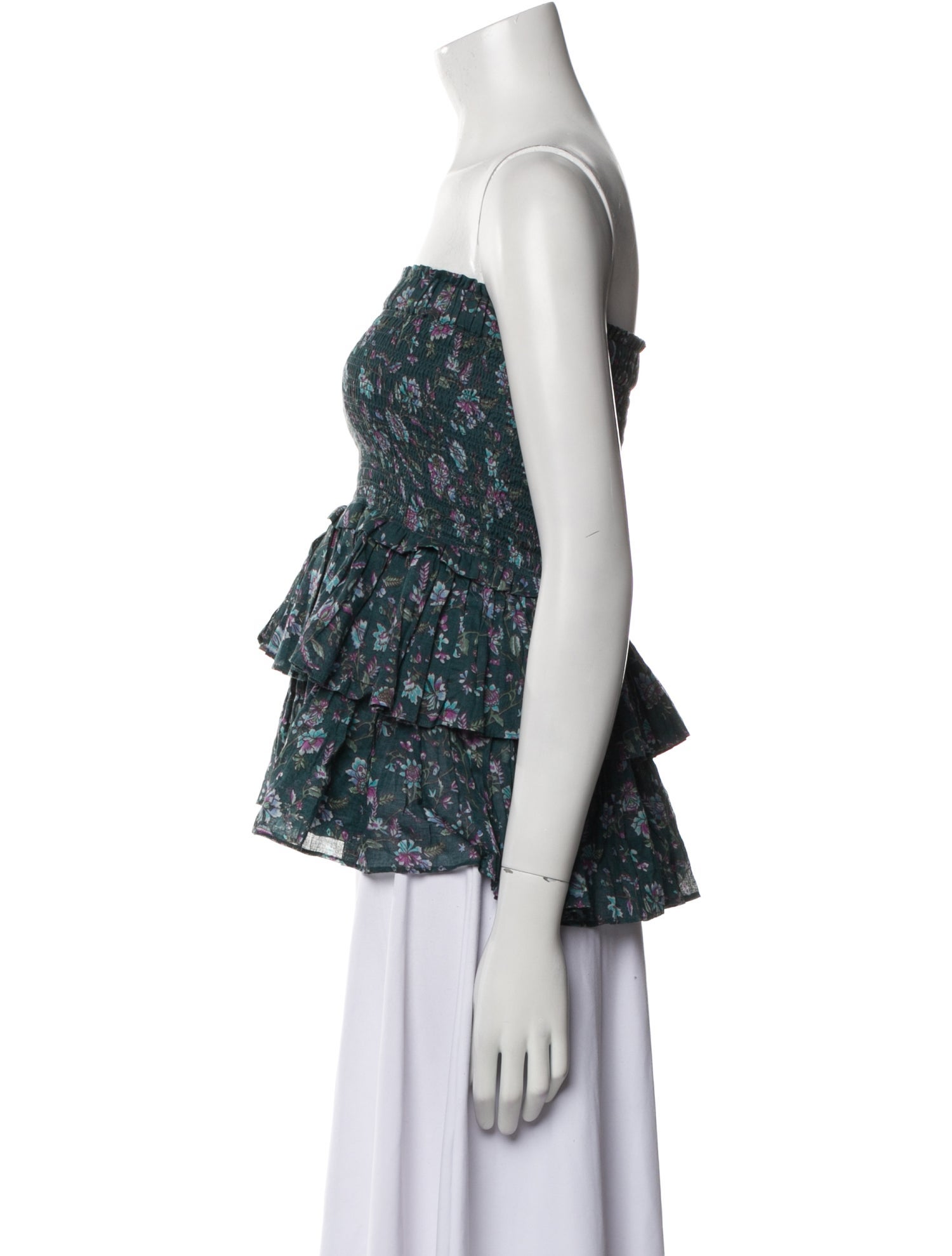 Étoile Isabel Marant Floral Print Strapless Crop Top