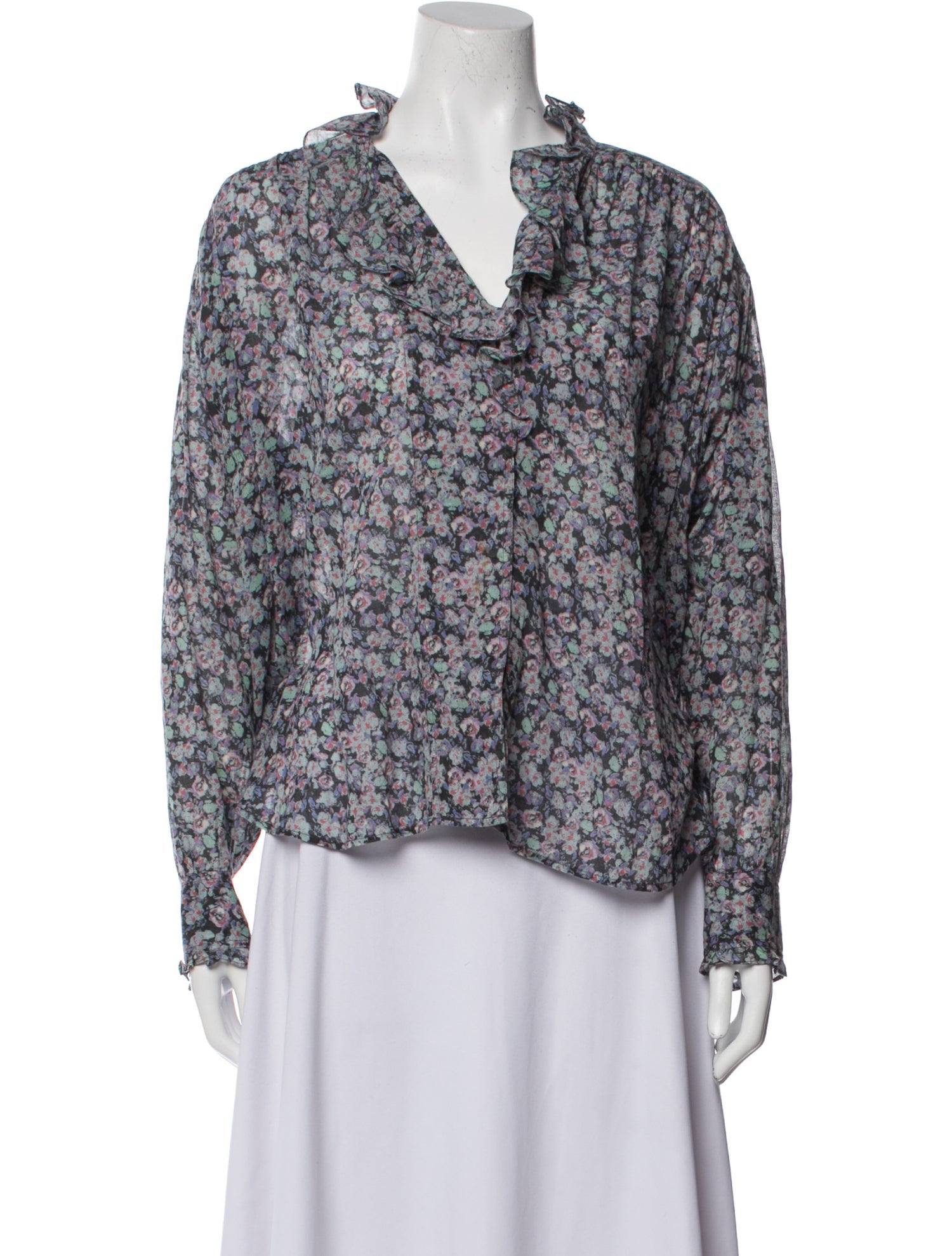 Étoile Isabel Marant Floral Print Long Sleeve Blouse