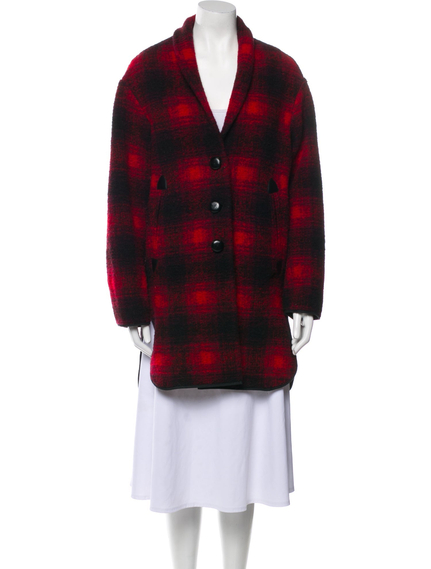Étoile Isabel Marant Wool Plaid Print Coat
