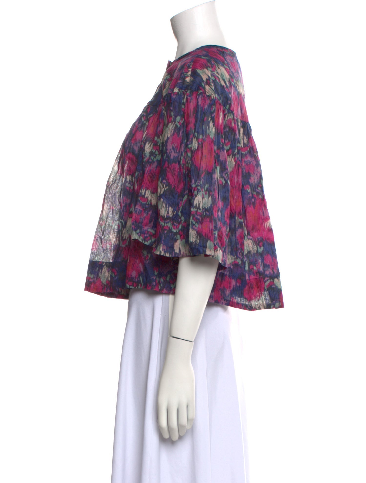 Étoile Isabel Marant Floral Print Crew Neck Crop Top