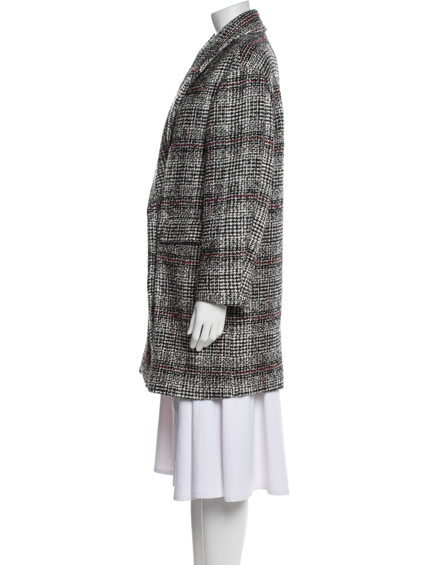 Étoile Isabel Marant Virgin Wool Tweed Pattern Peacoat