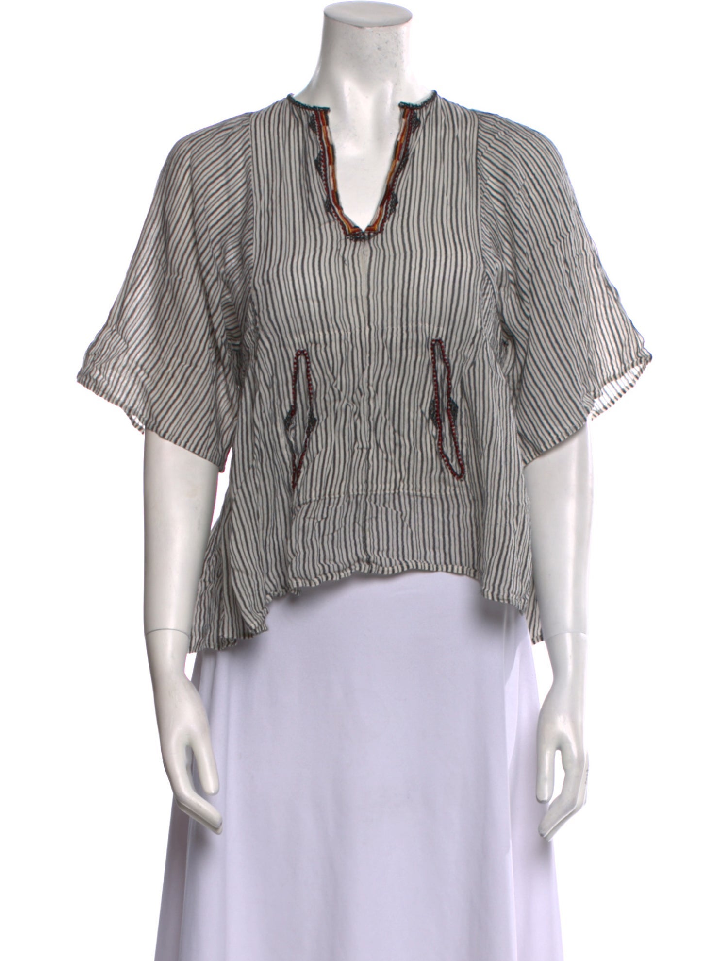 Étoile Isabel Marant Striped V-Neck Crop Top