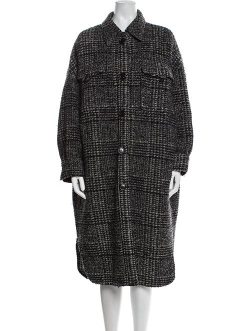 Étoile Isabel Marant Wool Tweed Pattern Faux Fur Coat