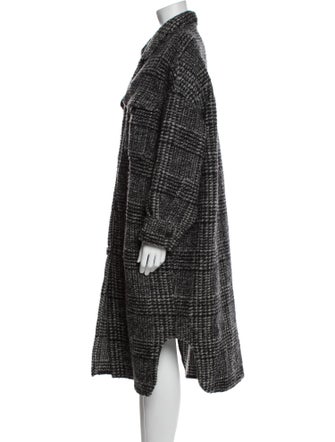 Étoile Isabel Marant Wool Tweed Pattern Faux Fur Coat