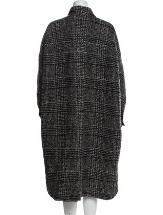 Étoile Isabel Marant Wool Tweed Pattern Faux Fur Coat