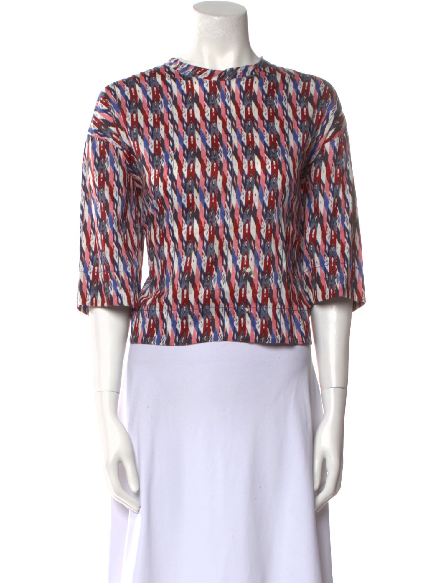 Étoile Isabel Marant Animal Print Bateau Neckline Crop Top