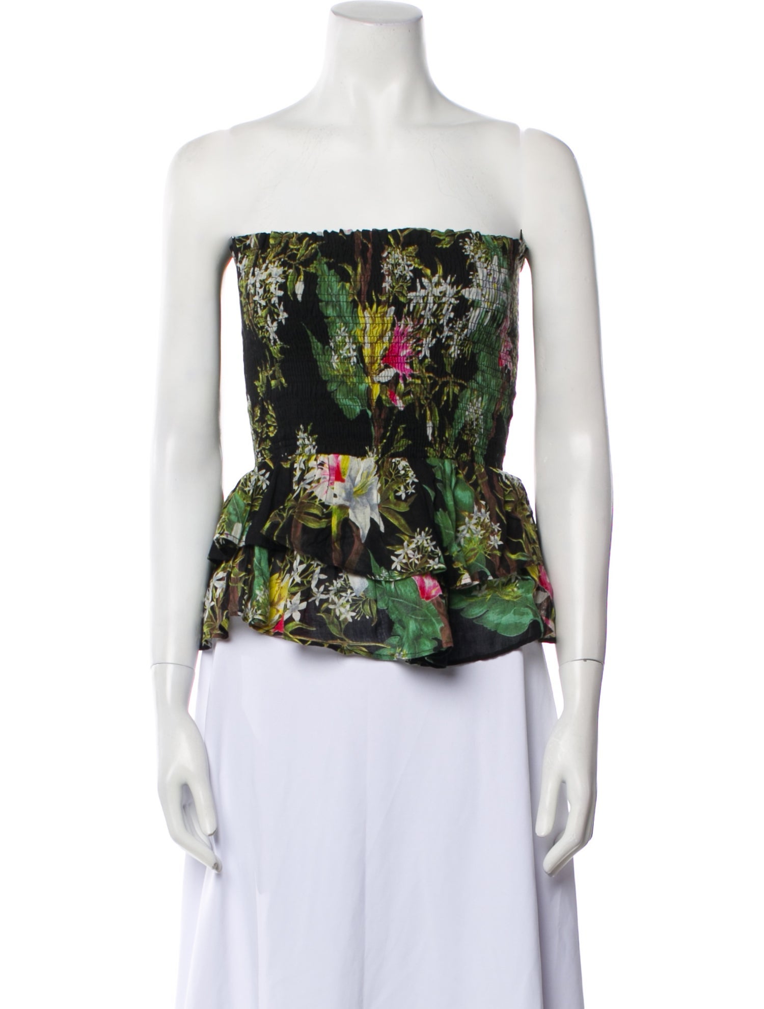 Étoile Isabel Marant Floral Print Strapless Crop Top