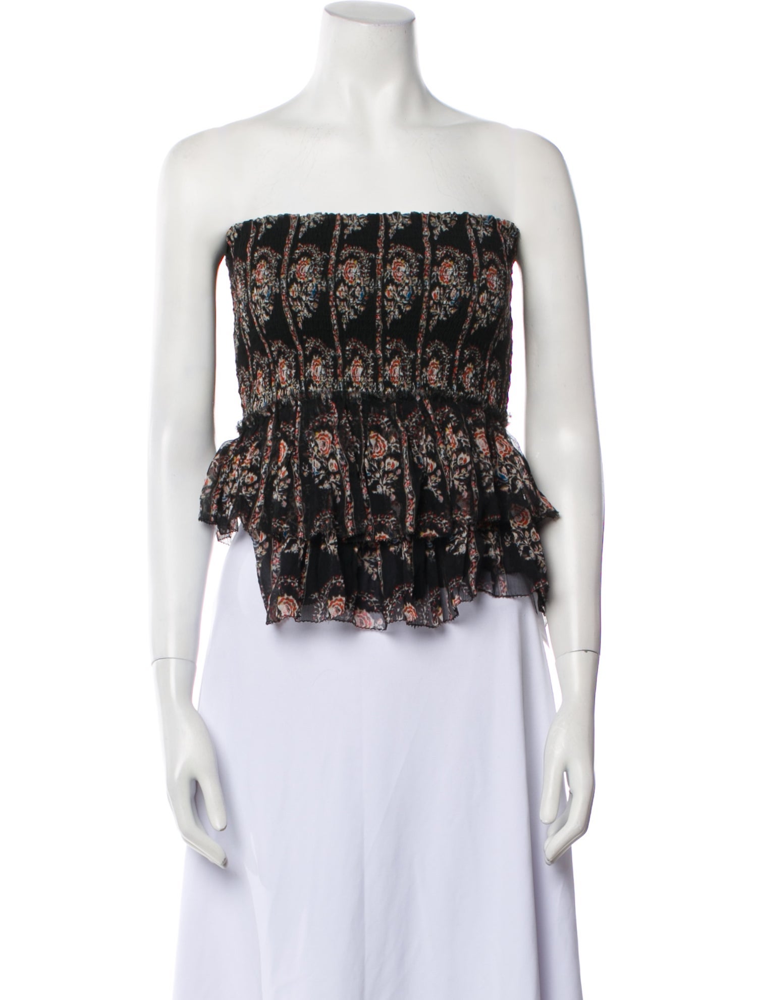 Étoile Isabel Marant Silk Floral Print Crop Top