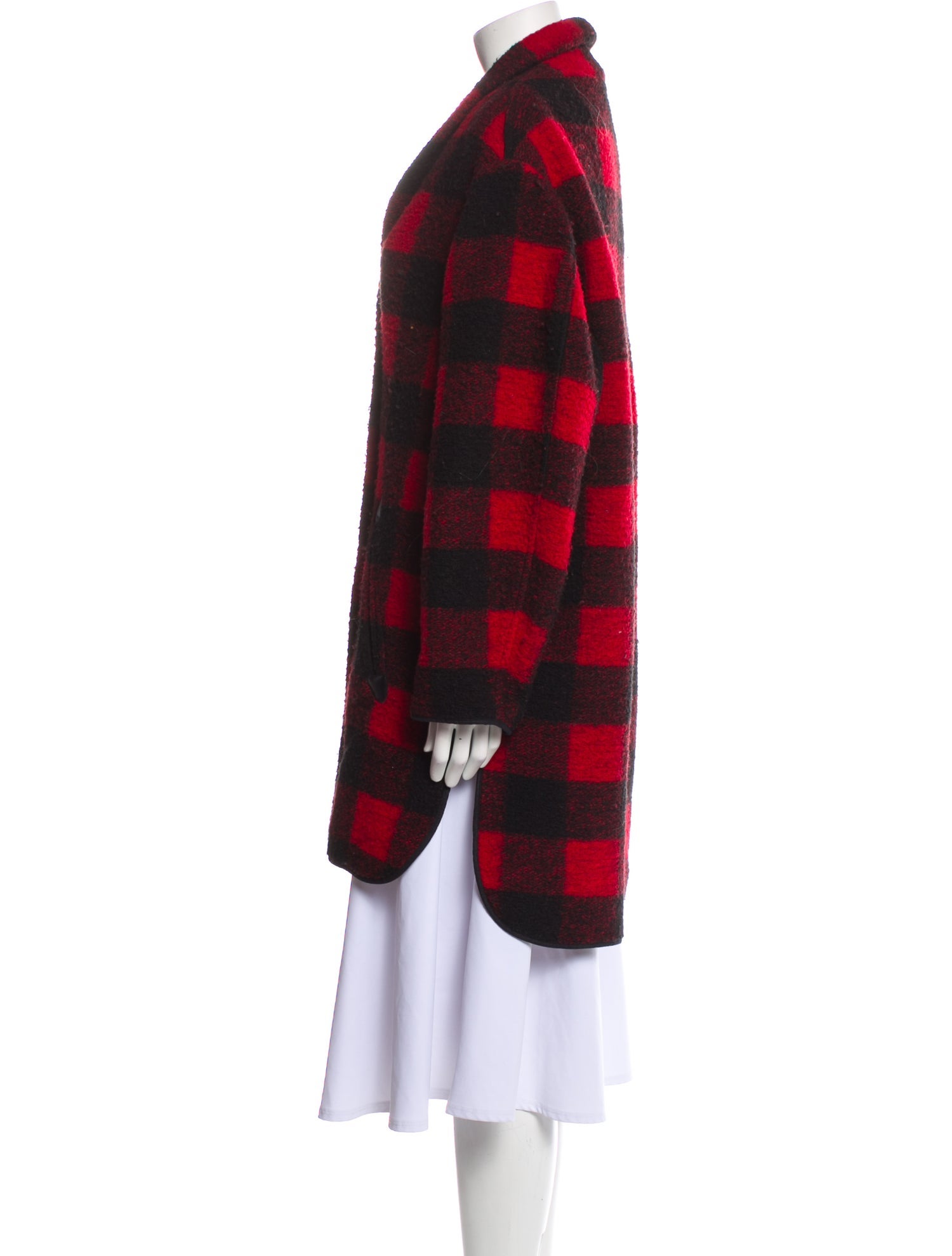 Étoile Isabel Marant Wool Plaid Print Peacoat