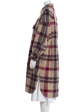 Étoile Isabel Marant Wool Plaid Print Peacoat