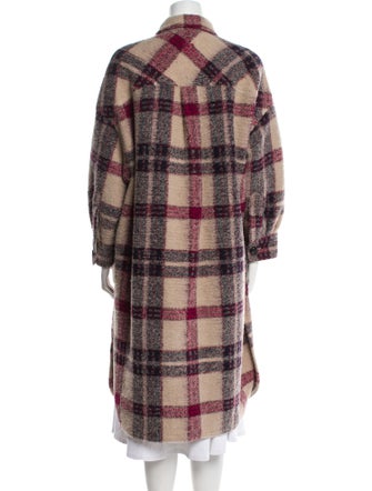 Étoile Isabel Marant Wool Plaid Print Peacoat