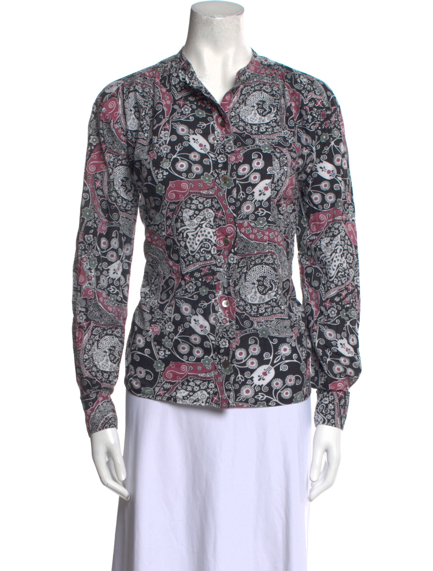 Étoile Isabel Marant Floral Print Long Sleeve Button-Up Top