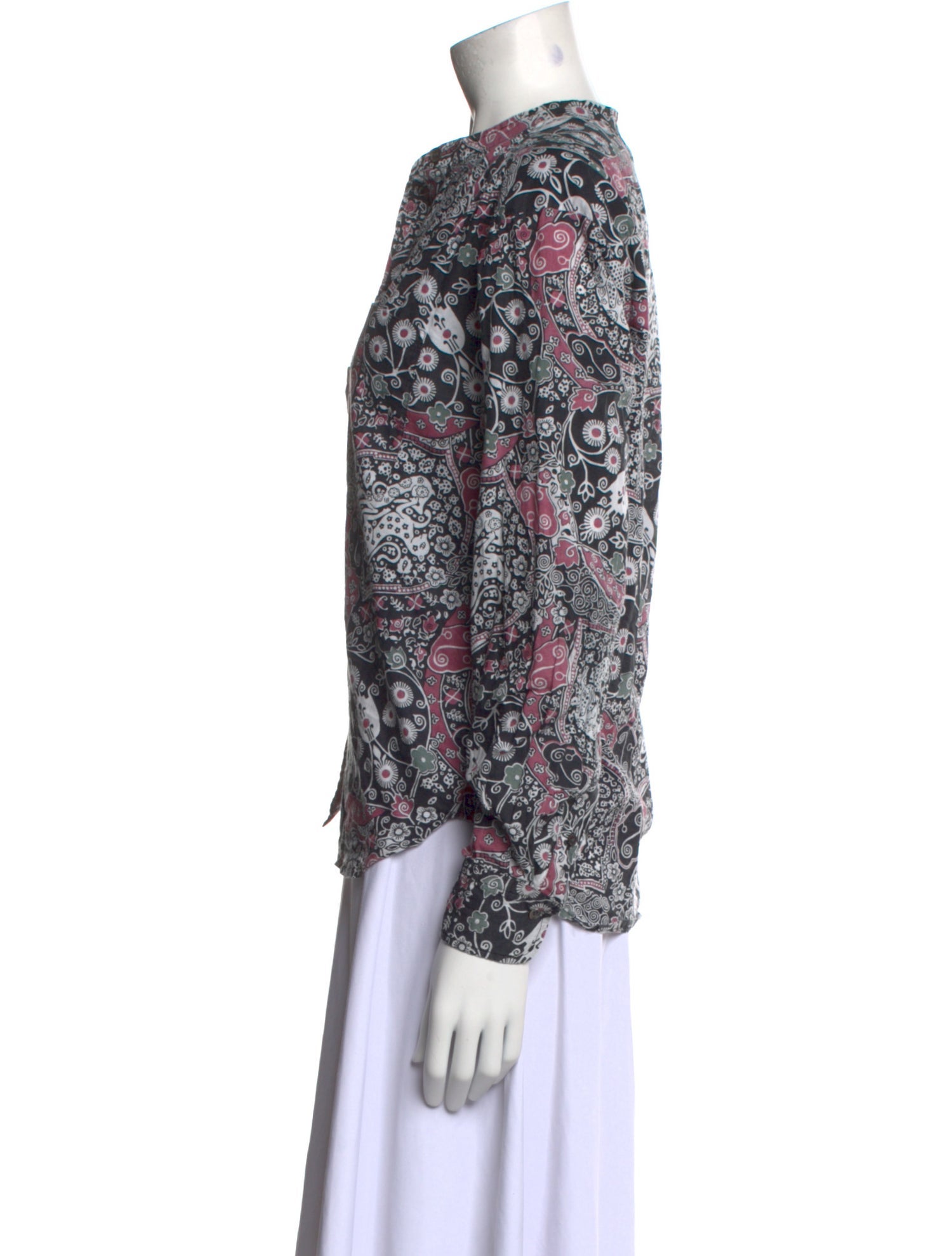 Étoile Isabel Marant Floral Print Long Sleeve Button-Up Top