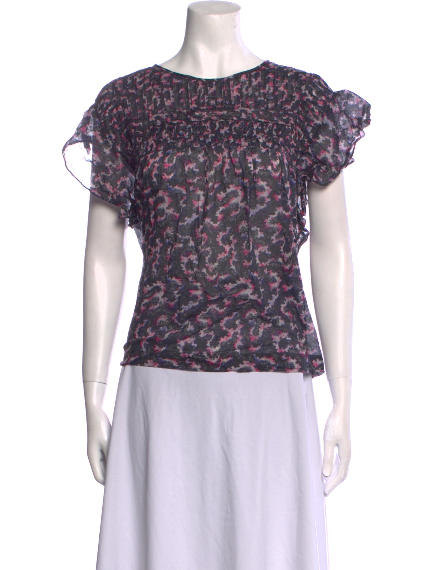 Étoile Isabel Marant Printed Bateau Neckline Top