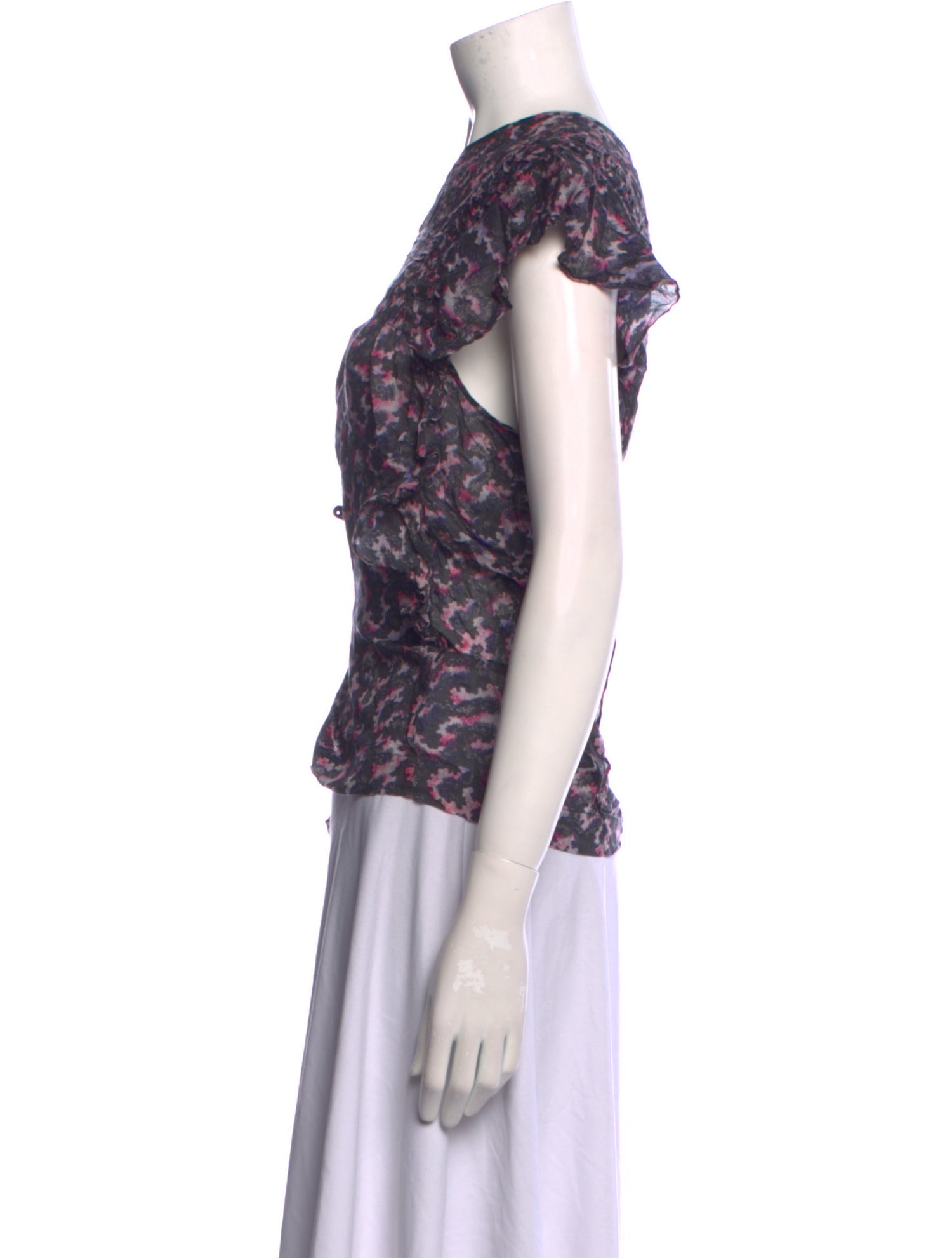 Étoile Isabel Marant Printed Bateau Neckline Top